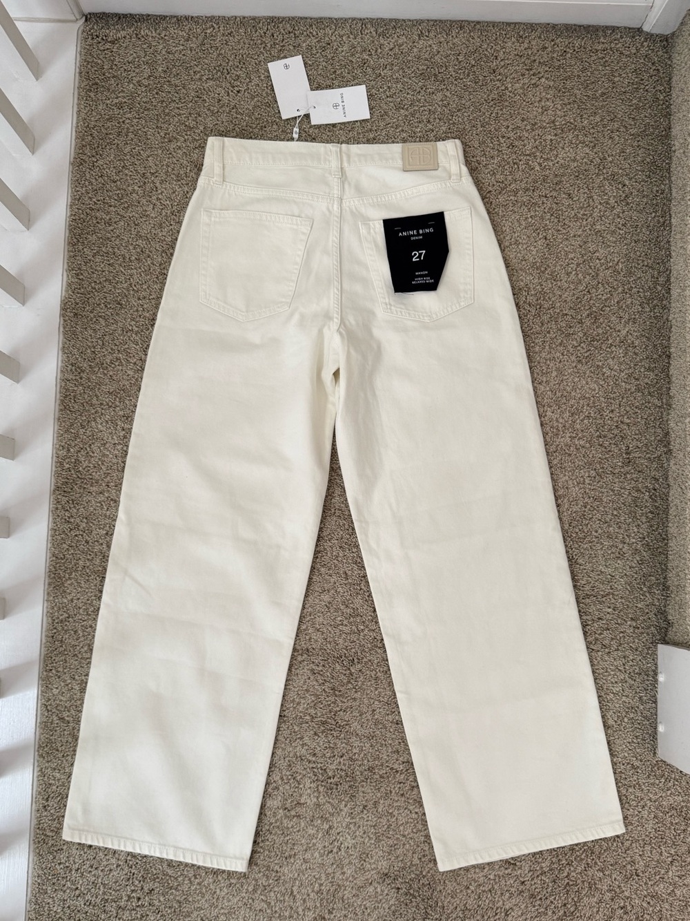 NWT Anine Bing Manon Wide Leg High Rise Cotton Jean Size 27 - Picture 3 of 3